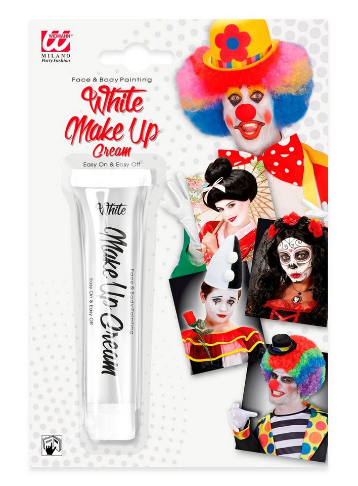 Widdmann Theaterschminke Make-up Tube weiß, 28 ml Schminkcreme für Fasching und Halloween Bild 2