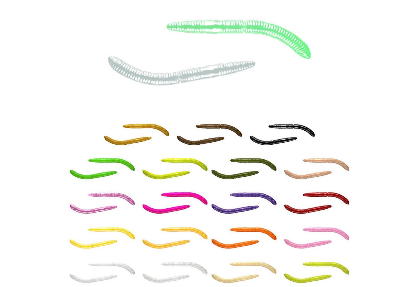 Libra Lures Kunstköder Libra Lures Fatty DWorm 65 Gummiwurm schwimmend Forellenköder, (10-St) Bild 3