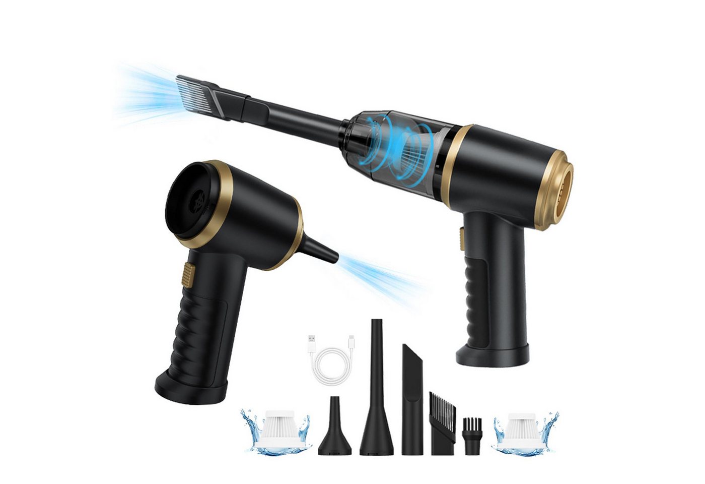 Fine Life Pro Akku-Handstaubsauger 15000Pa Kabelloser Handstaubsauger, USB Aufladbar, Mini Staubsauger für Auto, Haus, Küche, Tierhaare – Super Saugkraft Bild 5