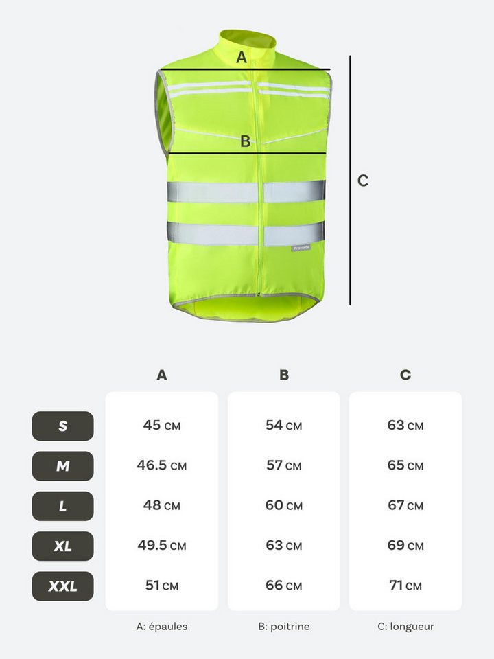 Prowiste Warnweste Fahrradweste Herren & Damen – Hohe Sichtbarkeit in Neon Gelb (Fahrradweste reflektierend, 1-tlg., 1 x Bike Vest) Atmungsaktiv (Mesh) & Rückentasche – Hohe Sichtbarkeit beim Laufen Bild 3