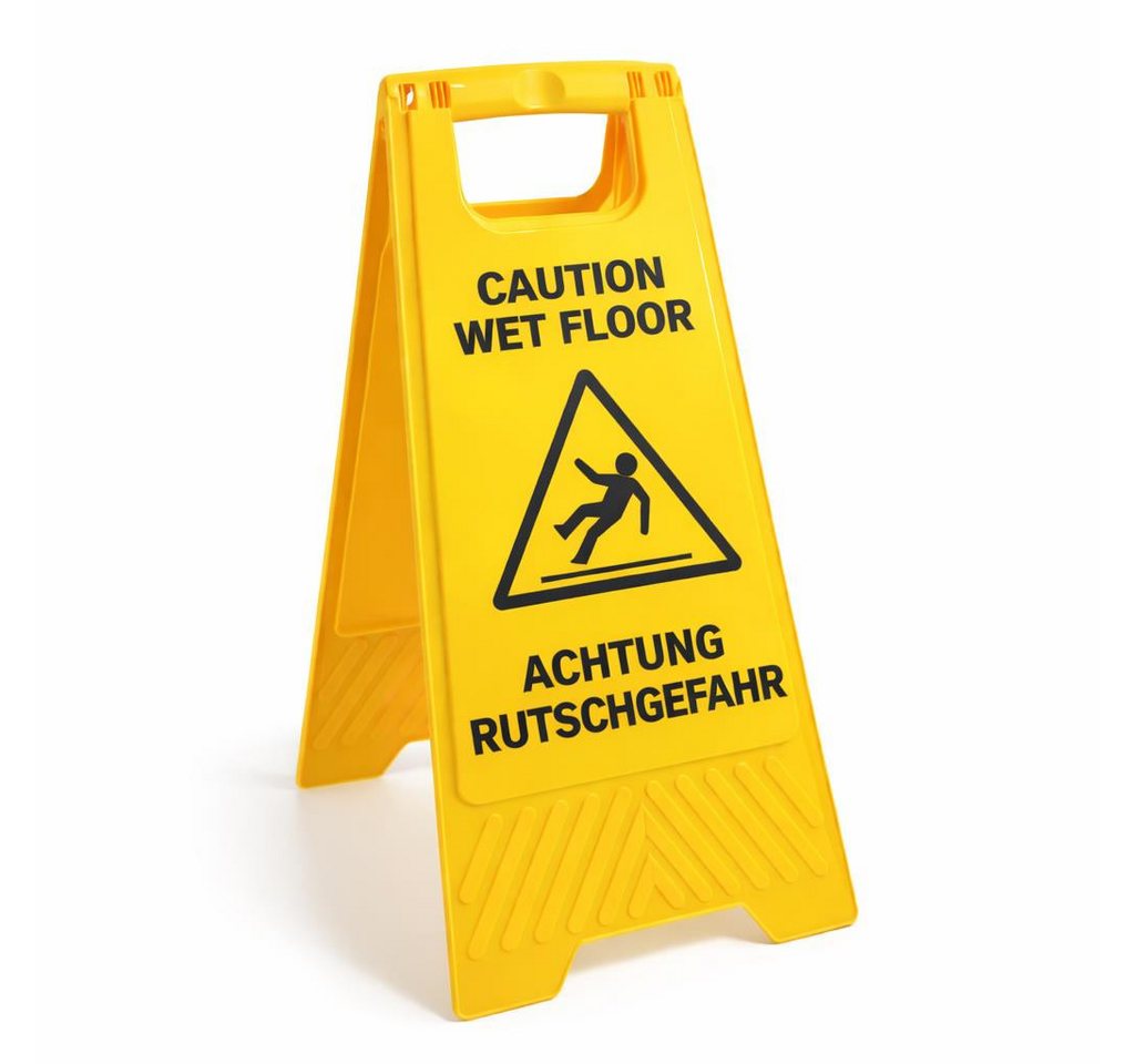 BAYLI Warnschild Warnschild Achtung Rutschgefahr bei Nässe 620x305 mm – Klappbarer Bild 2