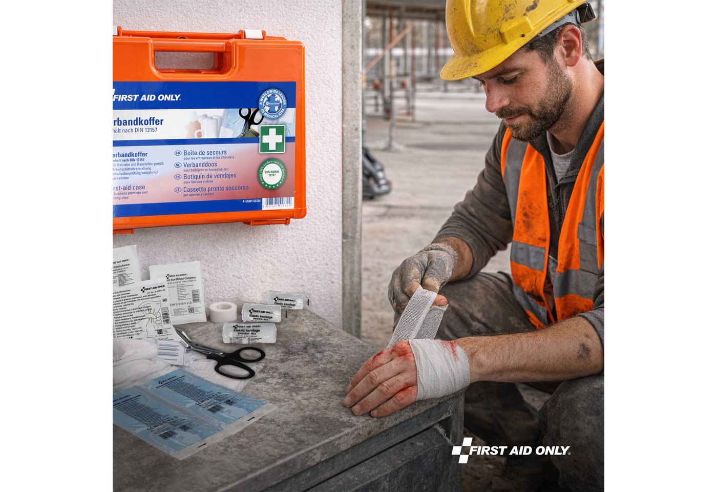 FIRST AID ONLY® Erste-Hilfe-Koffer First Aid Only Erste Hilfe Koffer DIN 13157 mit Wandhalterung, Tragegriff, ASR-konform Bild 5