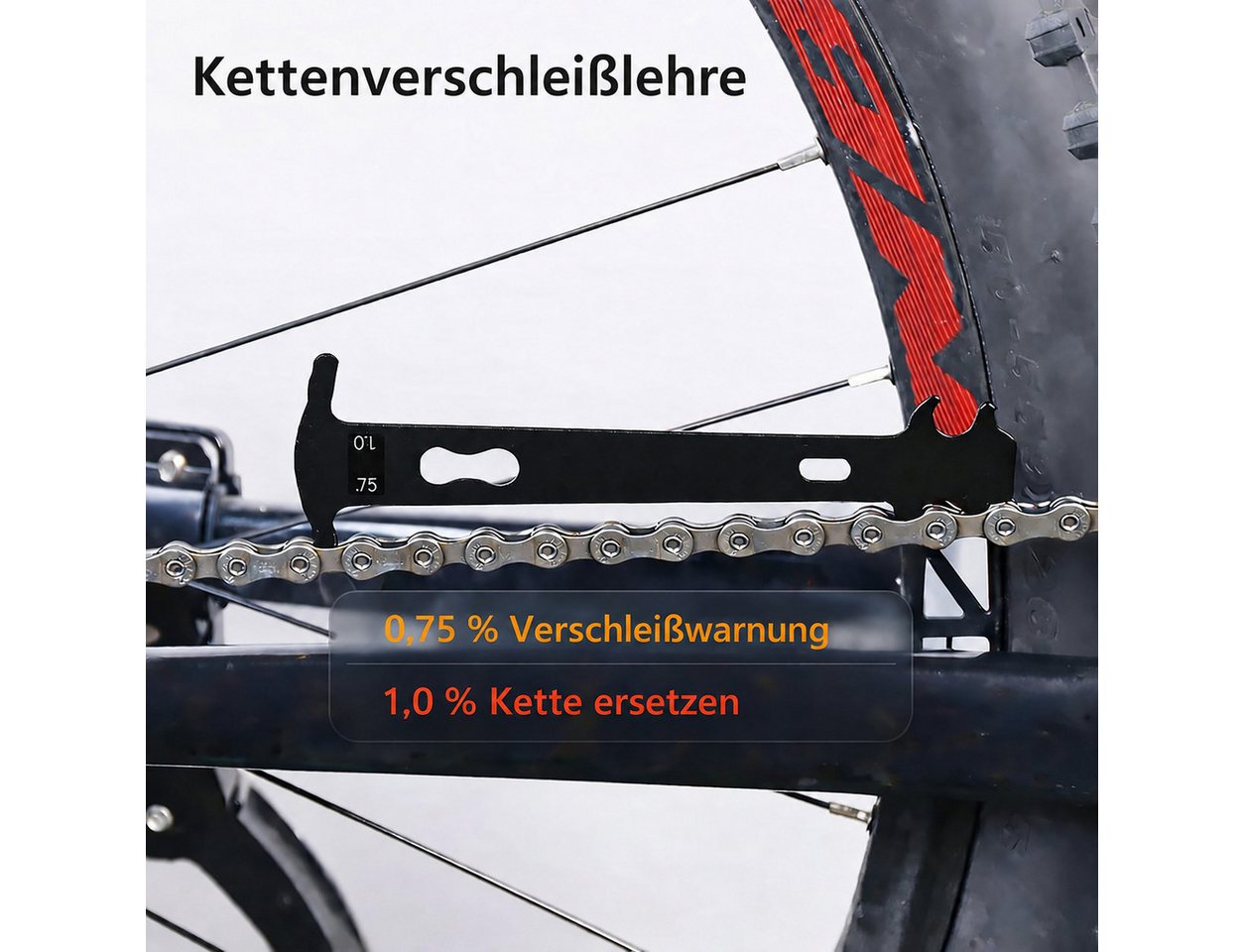 AIMAX Fahrradkette Kettennieter Fahrrad, Kettenschloss Zange & Kettenwerkzeug, Schwarz Fahrradwerkzeugset mit Kettenlehre, Haken, Flicken & Kettenschlösser Bild 2