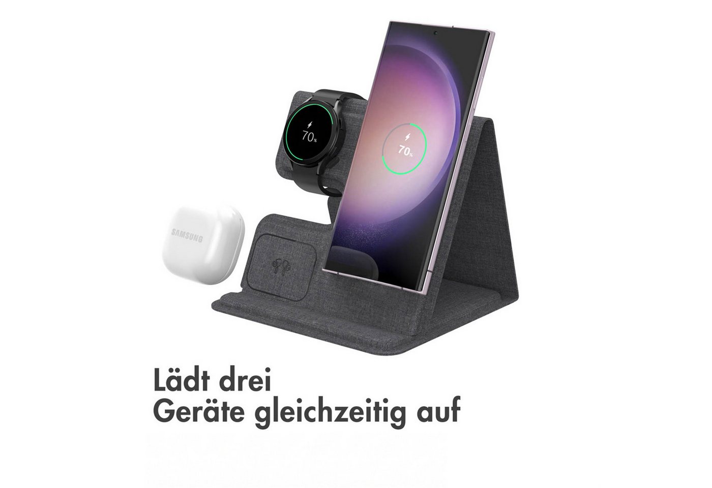 imoshion imoshion 3-in-1 Faltbares kabelloses Ladegerät Samsung - Galaxy Phone Wireless Charger (1-tlg) Bild 2