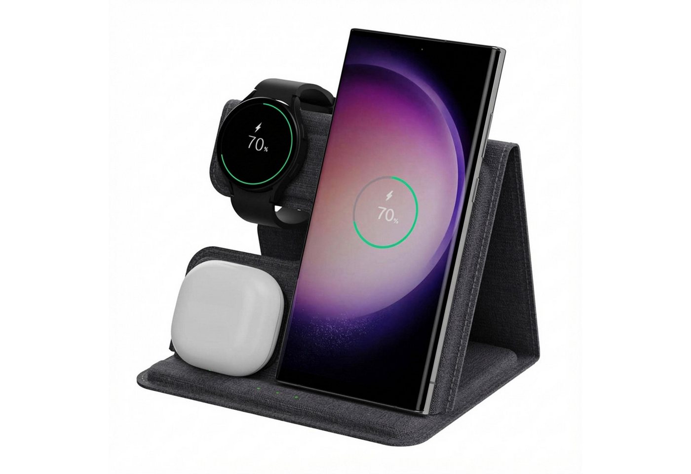 imoshion imoshion 3-in-1 Faltbares kabelloses Ladegerät Samsung - Galaxy Phone Wireless Charger (1-tlg) Bild 3
