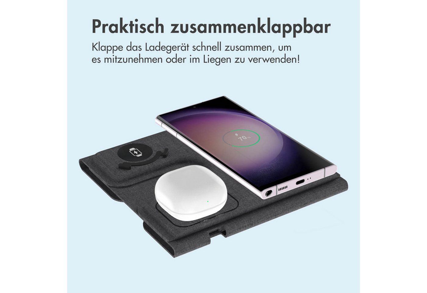 imoshion imoshion 3-in-1 Faltbares kabelloses Ladegerät Samsung - Galaxy Phone Wireless Charger (1-tlg) Bild 5