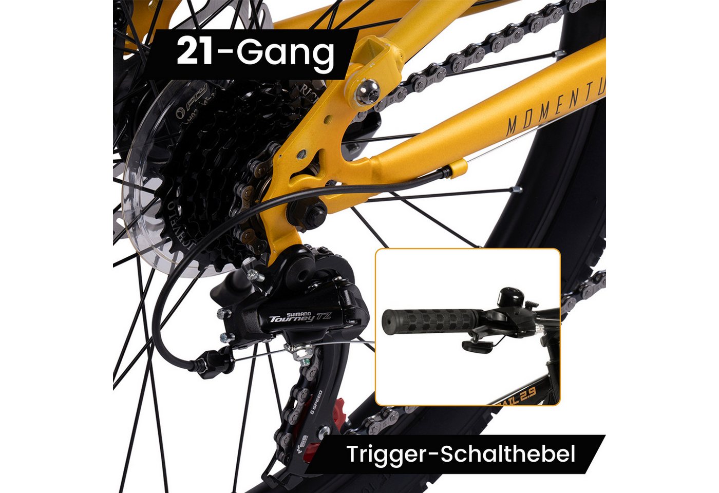 Velors Mountainbike 24 26 27.5 Zoll Fahrrad für Herren Damen Jungen, 21 Gang Shimano Tourney Schaltwerk, Kettenschaltung, mechanische Scheibenbremse Fully MTB Fahrrad Bike für Damen Herren Bild 3