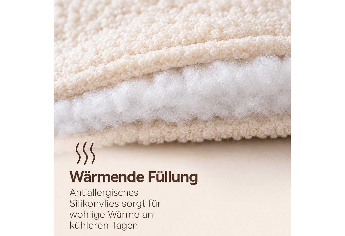 Knirpsenland Fußsack Teddy Baby Fußsack für Babyschale Kinderwagen Bouclé, Bouclé-Oberstoff, Bärenohren, Teddy-Anhänger, Gurtdurchführungen Bild 2