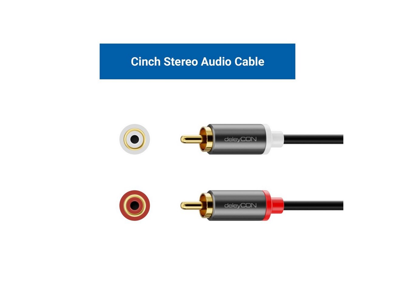 deleyCON deleyCON 2m Cinch Kabel RCA HiFi Audio Kabel Audiokabel Heimkino Audio- & Video-Kabel Bild 3