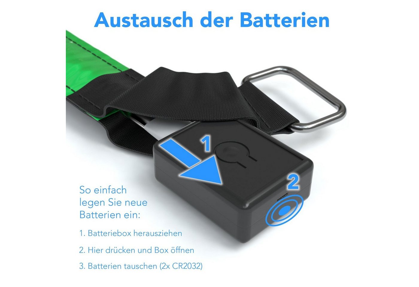EAZY CASE Fahrradreflektor 4er Set Reflektor Flash Armband, Armband LED Licht Reflektor Armband Reflektoren Kind Hund Fuß Grün Bild 3