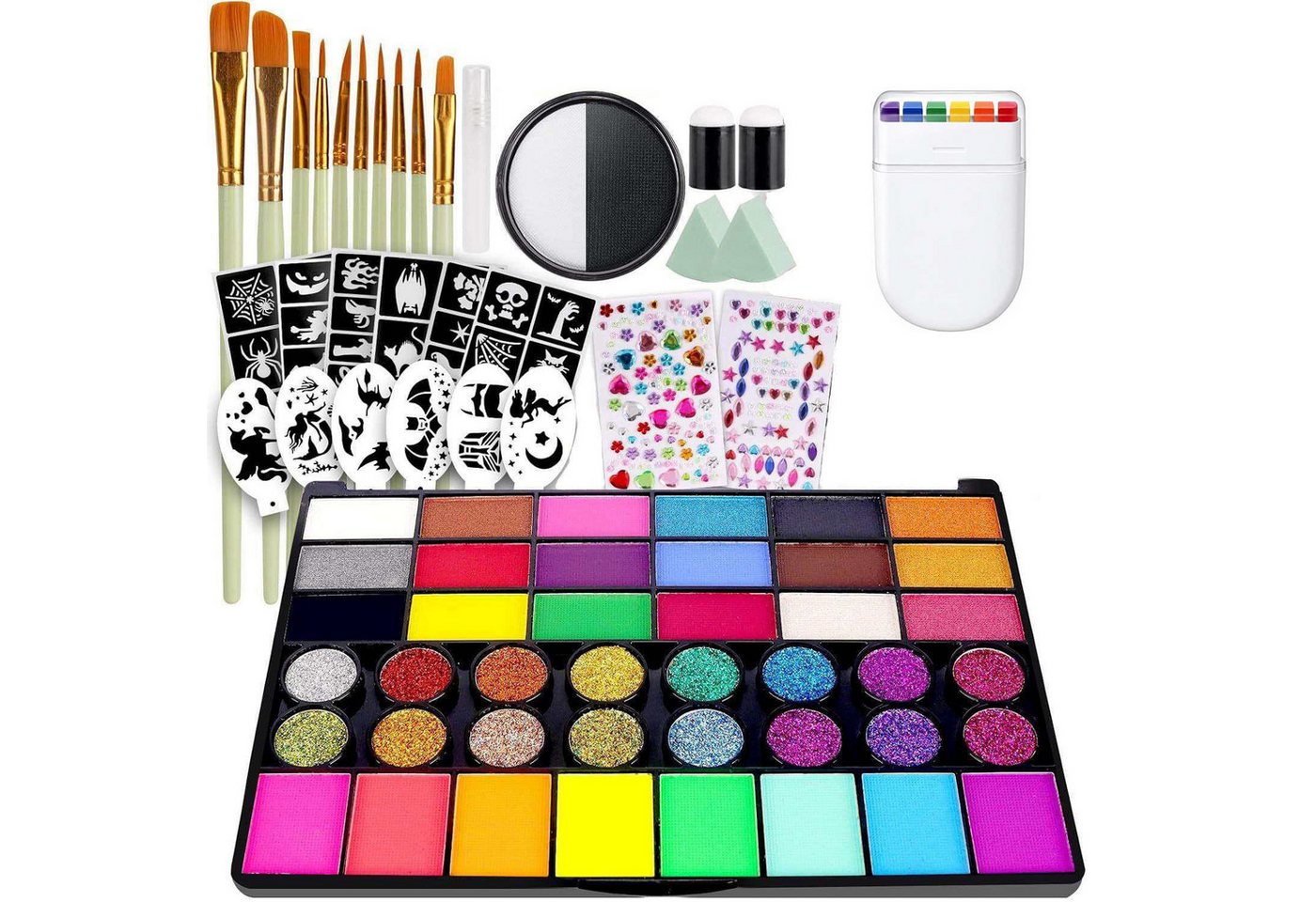 DEBAIJIA Theaterschminke 42 Farbe Gesichtsbemalungs-Set Theaterschminke Halloween-Party-Make-up Bild 4