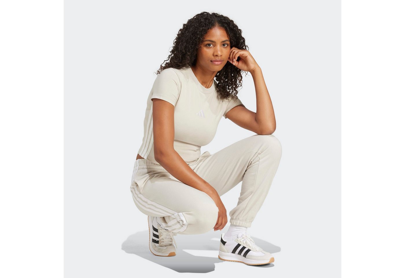 adidas Sportswear Sporthose W 3S FT CF PT reguläre Passform, mittelhoher Bund, weiches French Terry