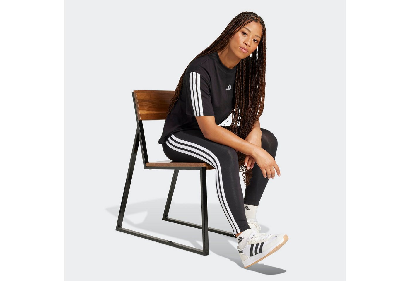 adidas Sportswear Trainingstights W 3S SJ LEG sportlicher Look, mit 3-Streifen-Design, mit Elasthan-Anteil Bild 2