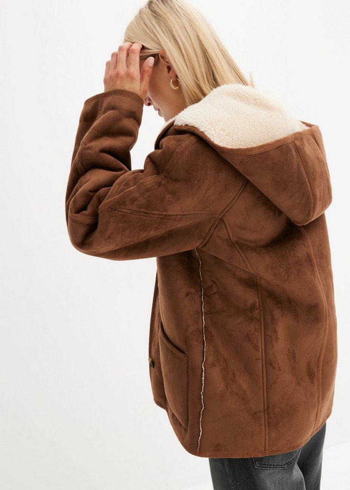 bonprix Outdoorjacke mit Shearling-Look, aus Polyester, Oversize-Passform Bild 5