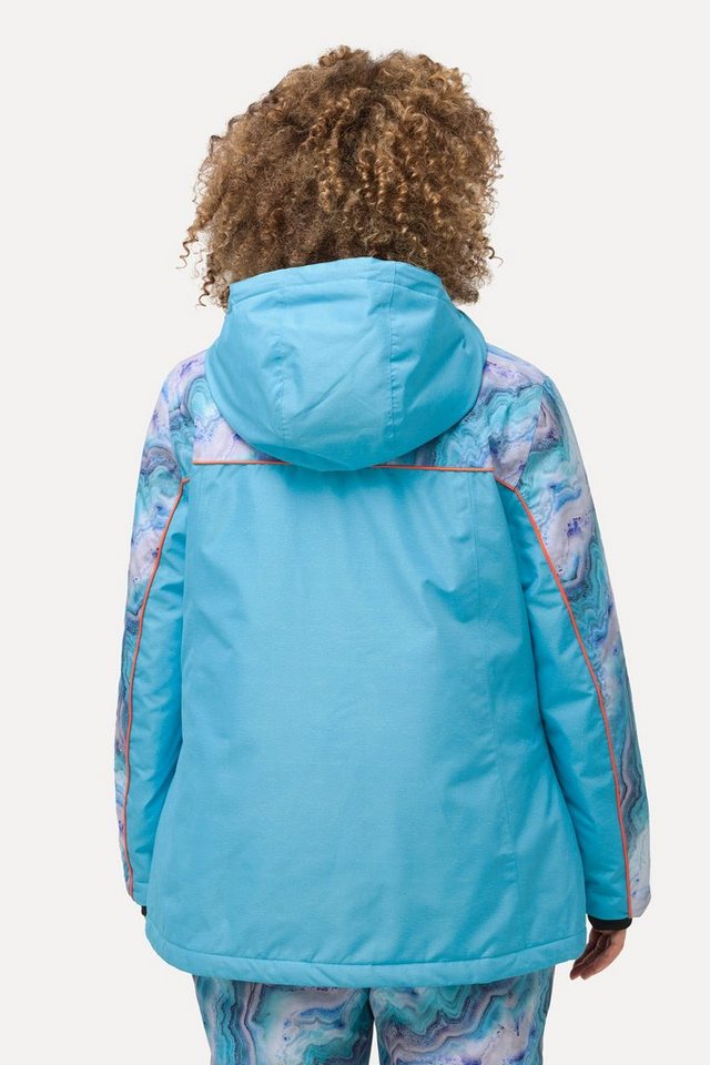 Ulla Popken Outdoorjacke Performance-Jacke Kapuze wasserdicht 2-Wege-Zipper