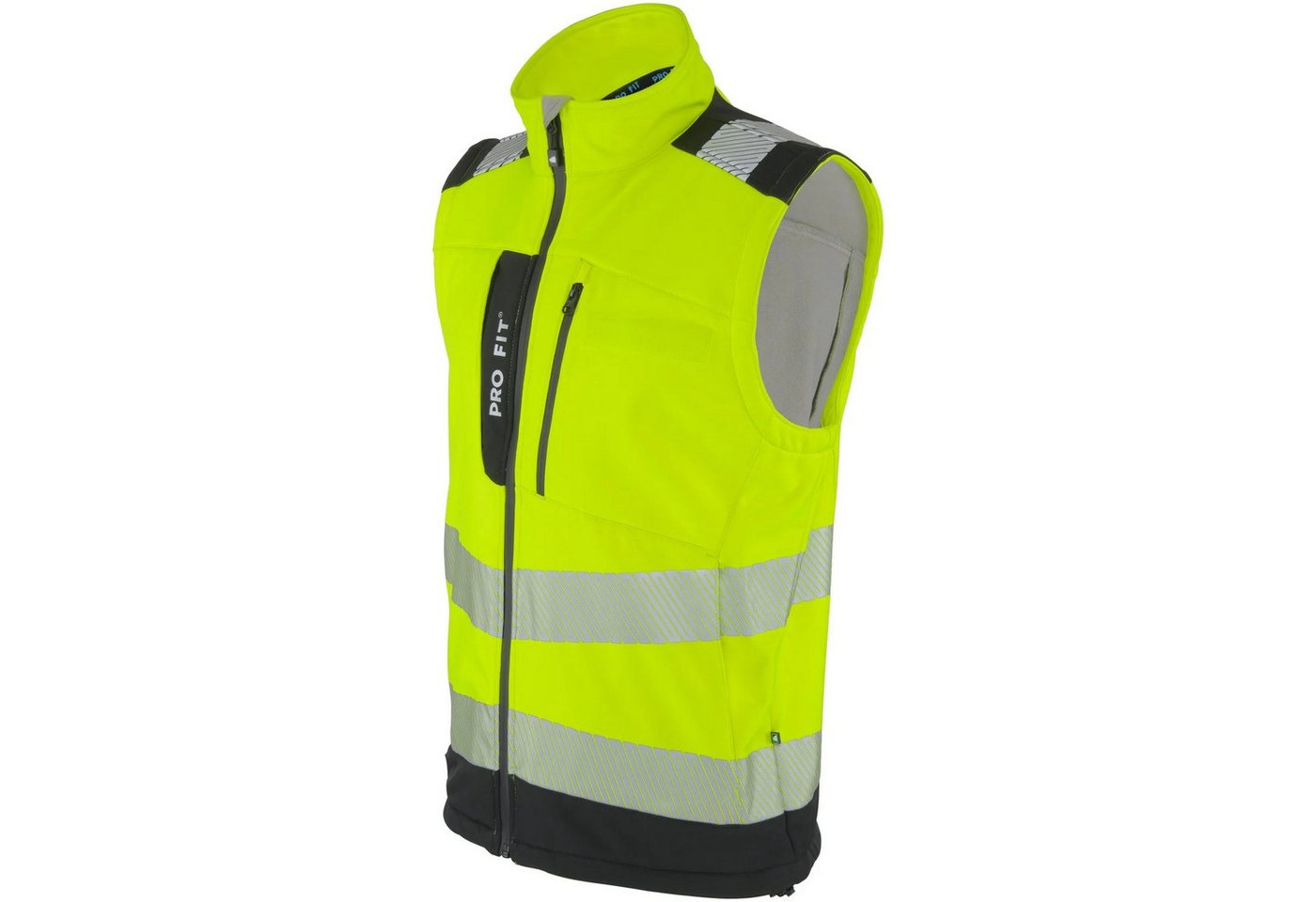 PRO FIT by Fitzner Softshellweste Warnschutz Softshellweste,neongelb/schwarz Gr. M