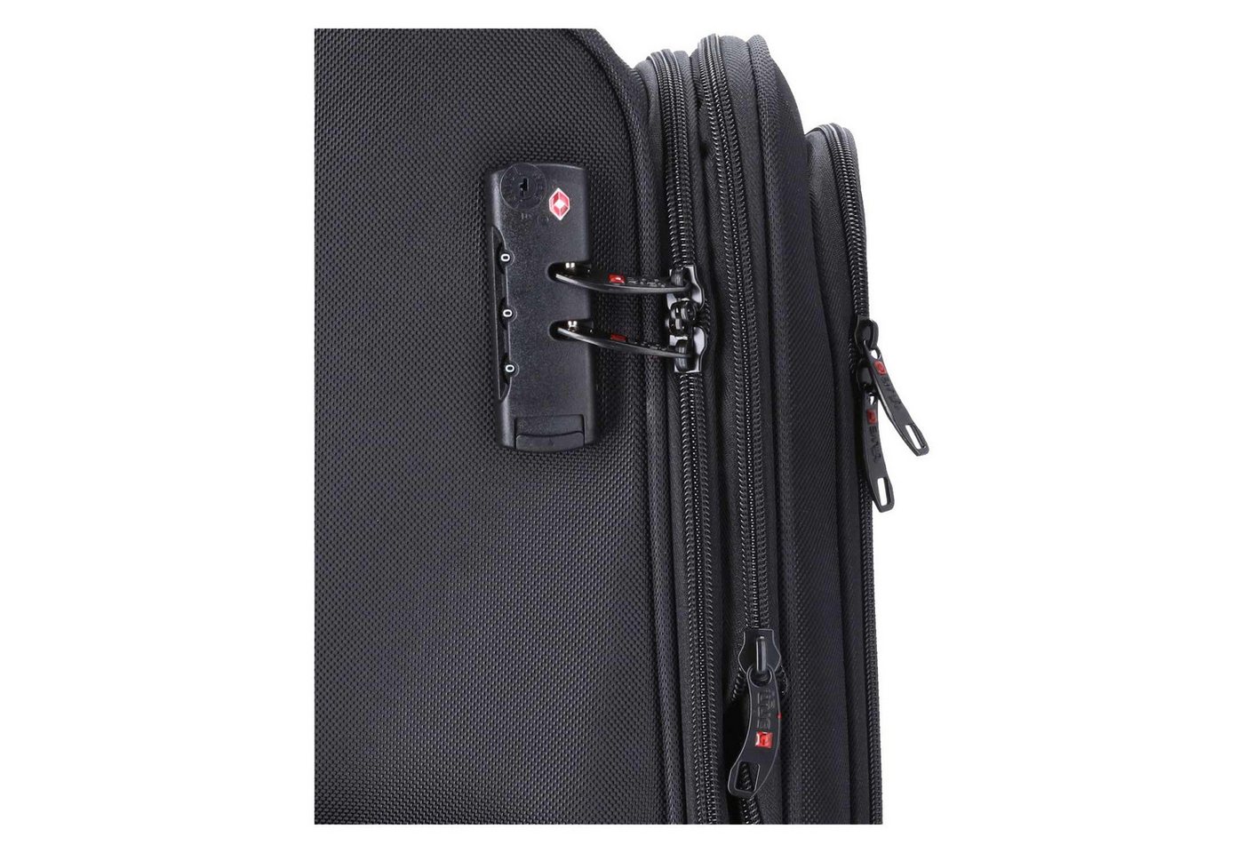 TheTrueC Koffer TheTrueC 4-Rad Business Trolley 55cm schwarz, 4 Rollen Rollen