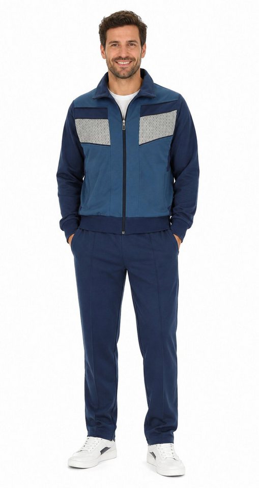 Herbold Sportswear Freizeitanzug Herbold warmer Sweat Herren Jogginganzug Blau (2-tlg., Jacke und Hose), gemütlicher, warmer Jogginganzug Bild 4
