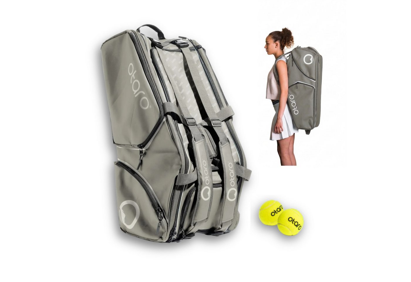 Otaro Tennistasche für Herren & Damen mit Schuhfach, 82 L Tennisrucksack, Pro, Schlägerfach, Schuhfach & abnehmbare Rucksackträger