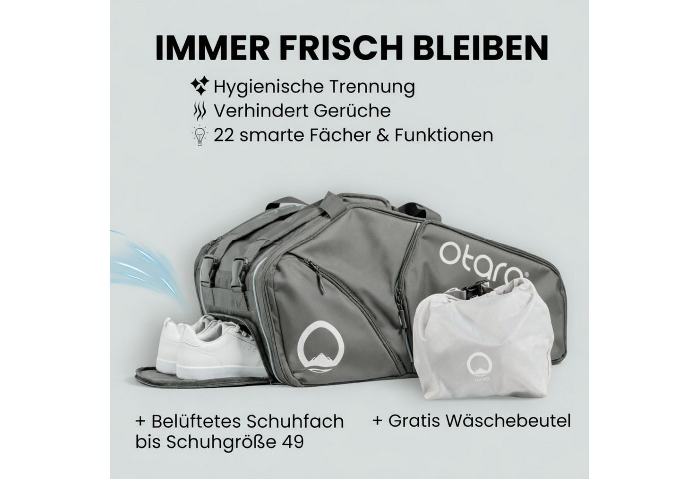 Otaro Tennistasche für Herren & Damen mit Schuhfach, 82 L Tennisrucksack, Pro, Schlägerfach, Schuhfach & abnehmbare Rucksackträger Bild 2