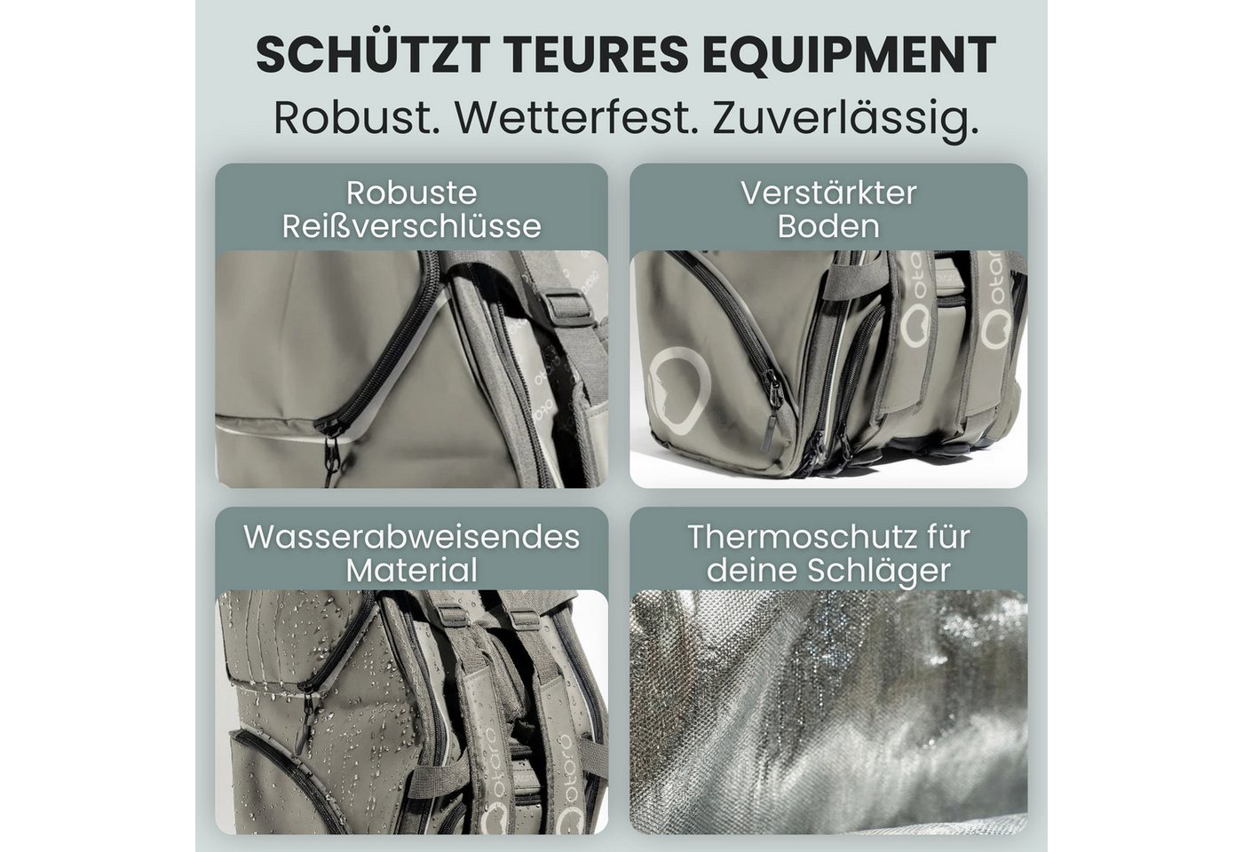 Otaro Tennistasche für Herren & Damen mit Schuhfach, 82 L Tennisrucksack, Pro, Schlägerfach, Schuhfach & abnehmbare Rucksackträger Bild 4