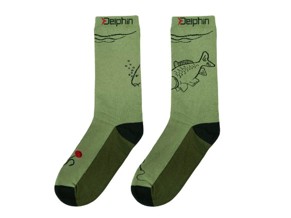 Delphin.sk Wandersocken CARP Socken grün Gr. 41-46 Baumwolle Outdoor Angelsport Karpfen Bequeme Stylische Socken mit wärmenden Eigenschaften Bild 2