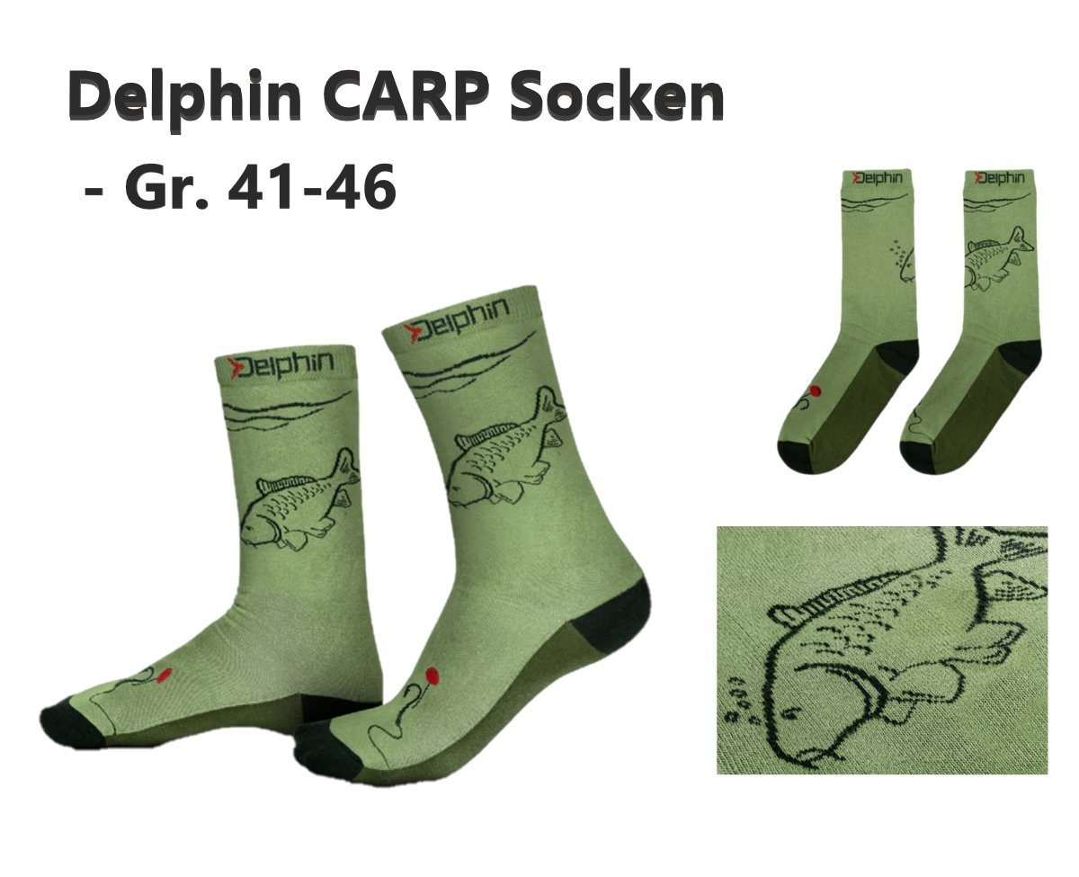 Delphin.sk Wandersocken CARP Socken grün Gr. 41-46 Baumwolle Outdoor Angelsport Karpfen Bequeme Stylische Socken mit wärmenden Eigenschaften Bild 3