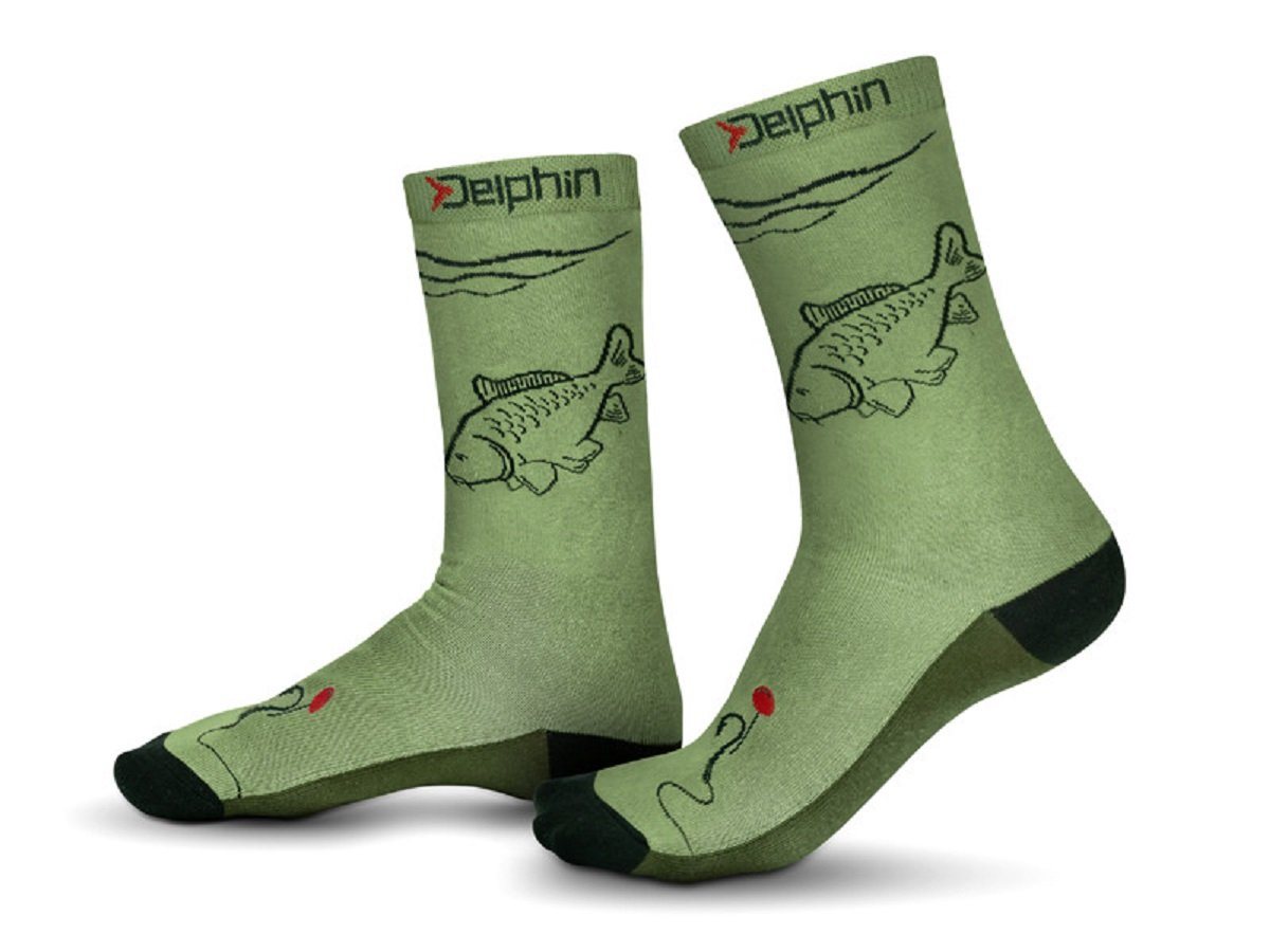 Delphin.sk Wandersocken CARP Socken grün Gr. 41-46 Baumwolle Outdoor Angelsport Karpfen Bequeme Stylische Socken mit wärmenden Eigenschaften Bild 4