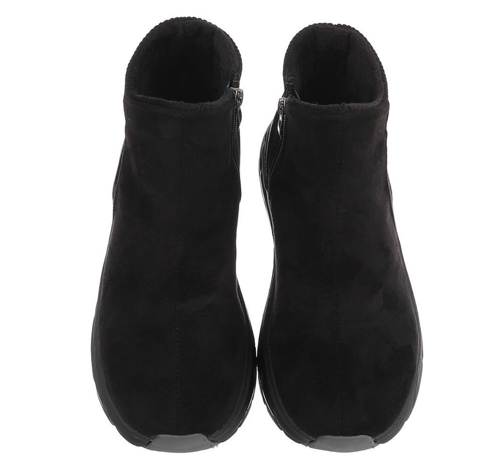 Ital-Design Damen Slip-on Boot mit Profilsohle Snowboots (92497471) Keilabsatz/Wedge Stiefeletten in Schwarz Bild 3