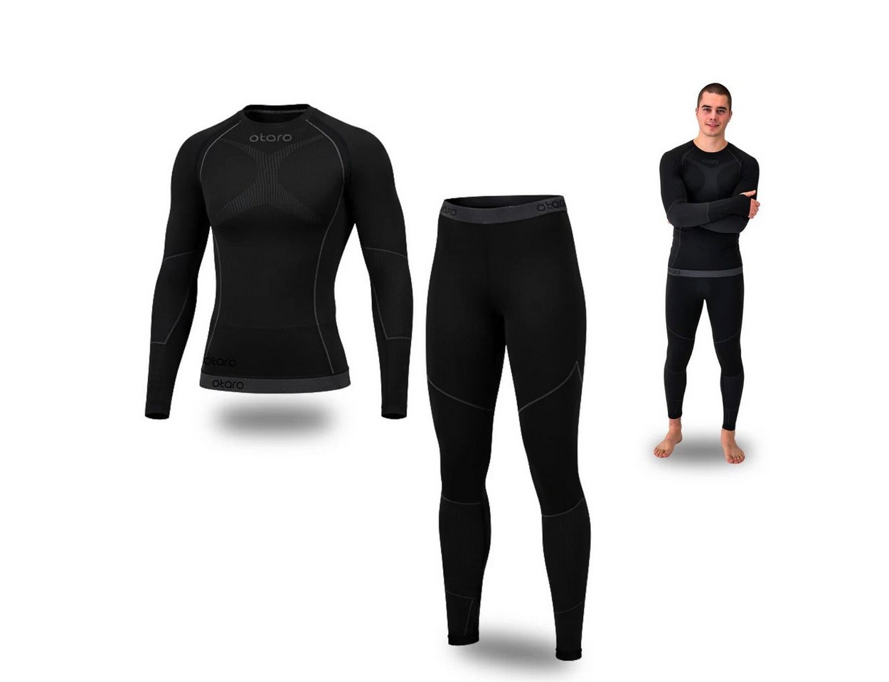 Otaro Thermounterhose Thermounterwäsche Herren Set, Unterhemd & lange Unterhose (Die perfekte Skiunterwäsche, 2-St., 2-teiliges Set) Wärmeisolierend, Atmungsaktiv, Schnelltrocknend Bild 5