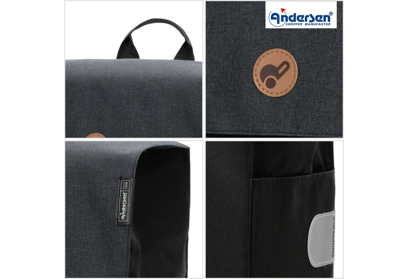 Andersen Einkaufstrolley Tasche Hera schwarz, wasserabweisend Bild 3