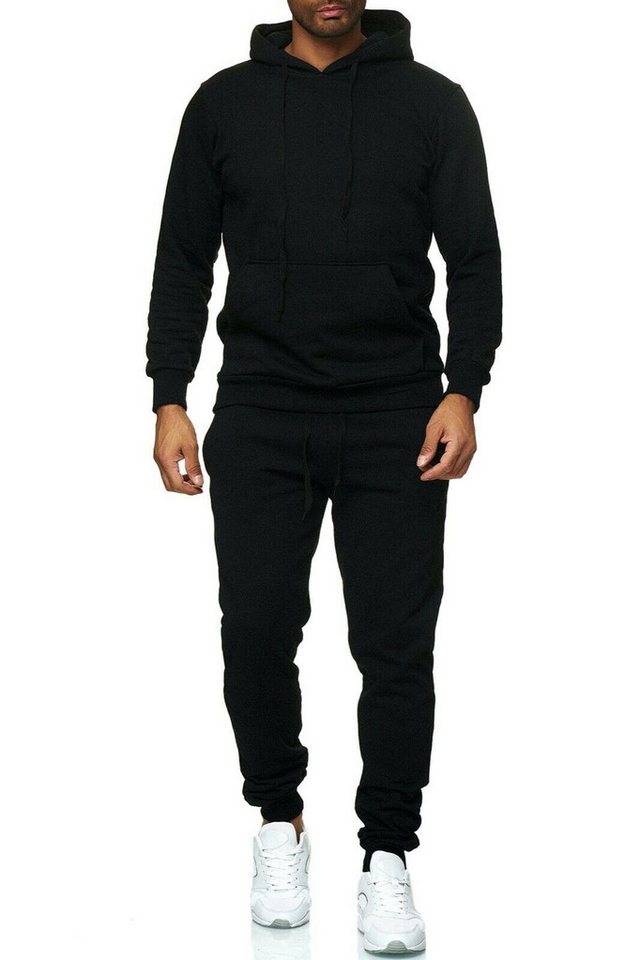 iKENNAS Sportanzug i (hoodie + hose) Schwarz L