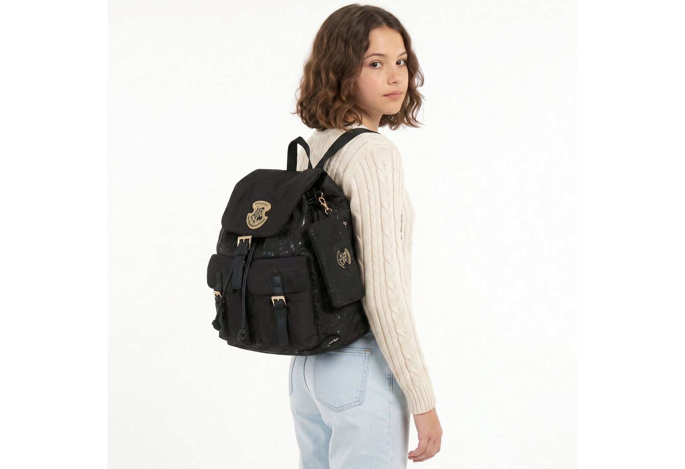Sarcia.eu Cityrucksack Harry Potter schwarzer Jugendrucksack mit Gürteltasche 29 × 14 × 31 cm Bild 5