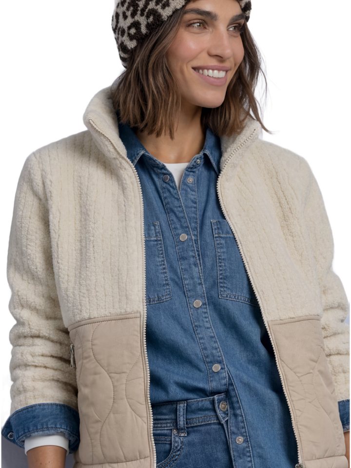 STREET ONE Outdoorjacke natur,Outdoor,Polyester,Unifarben,Stehkragen,Langarm,Regular Fit Bild 3
