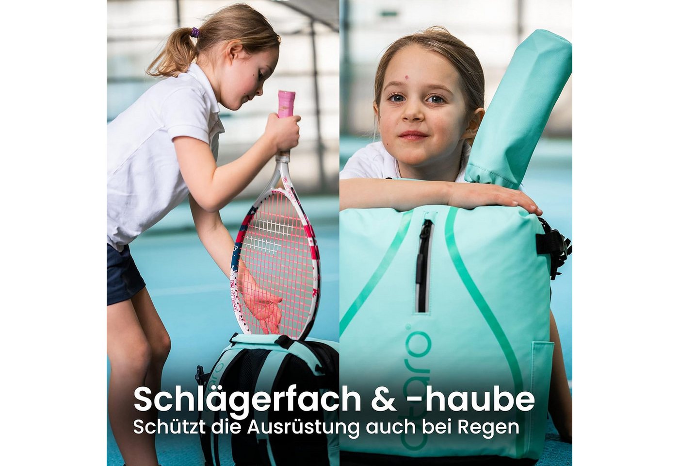 Otaro Tennisrucksack Kinder mit Schuhfach, 19 L Tennistasche für Mädchen & Jungen, Schuhfach & leichtes Tragesystem für Kinder Bild 5
