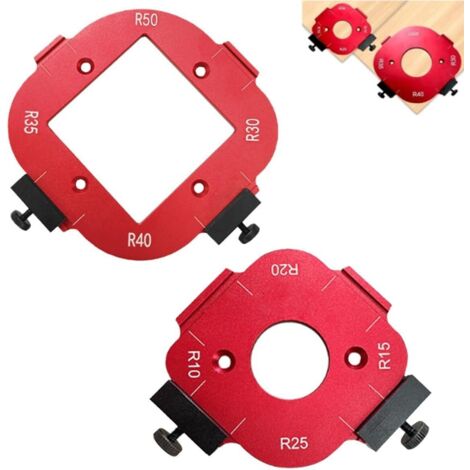 Set Mit 2 Frässchablonen, R10, R15, R20, R25, R30, R35, R40 Und R50 Frässchablone, Arbeitsplattenschablone, 4-in-1-winkelpositionierungsschablone