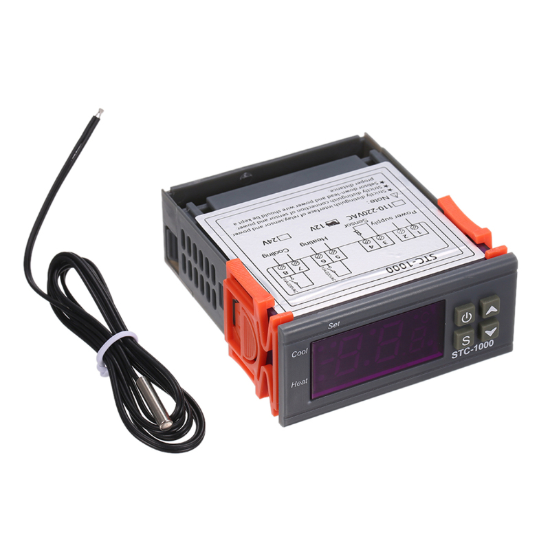 Stc-1000 Digitaler Temperaturregler, Heiz-/kühlthermostat, Celsius, 2 Relaisausgänge Mit Sensor