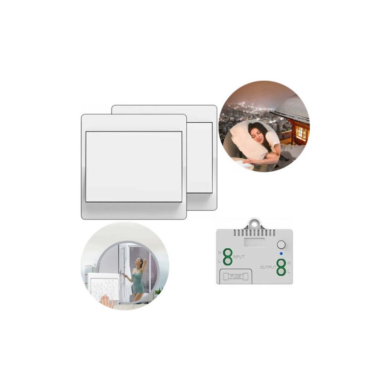 1 Bis 2 Funkschalter-set, 50–200 M (10 A) Batterieloser Funksender Mit Funklichtempfänger Und Steuereinheit, Eigenständige Funksteuerung