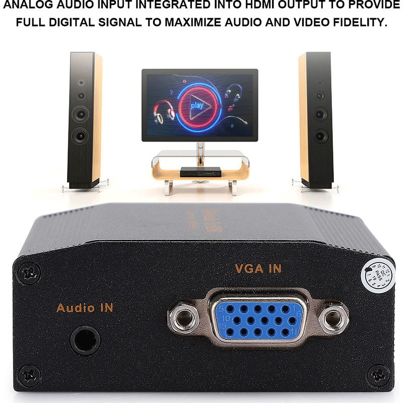 Vga-zu-hdmi-audiokonverter 1080p – Tragbarer Video- Und Audioadapter