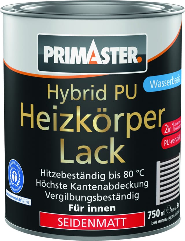 Primaster Hybrid Pu-heizkörperlack Weiß Seidenmatt 750 Ml