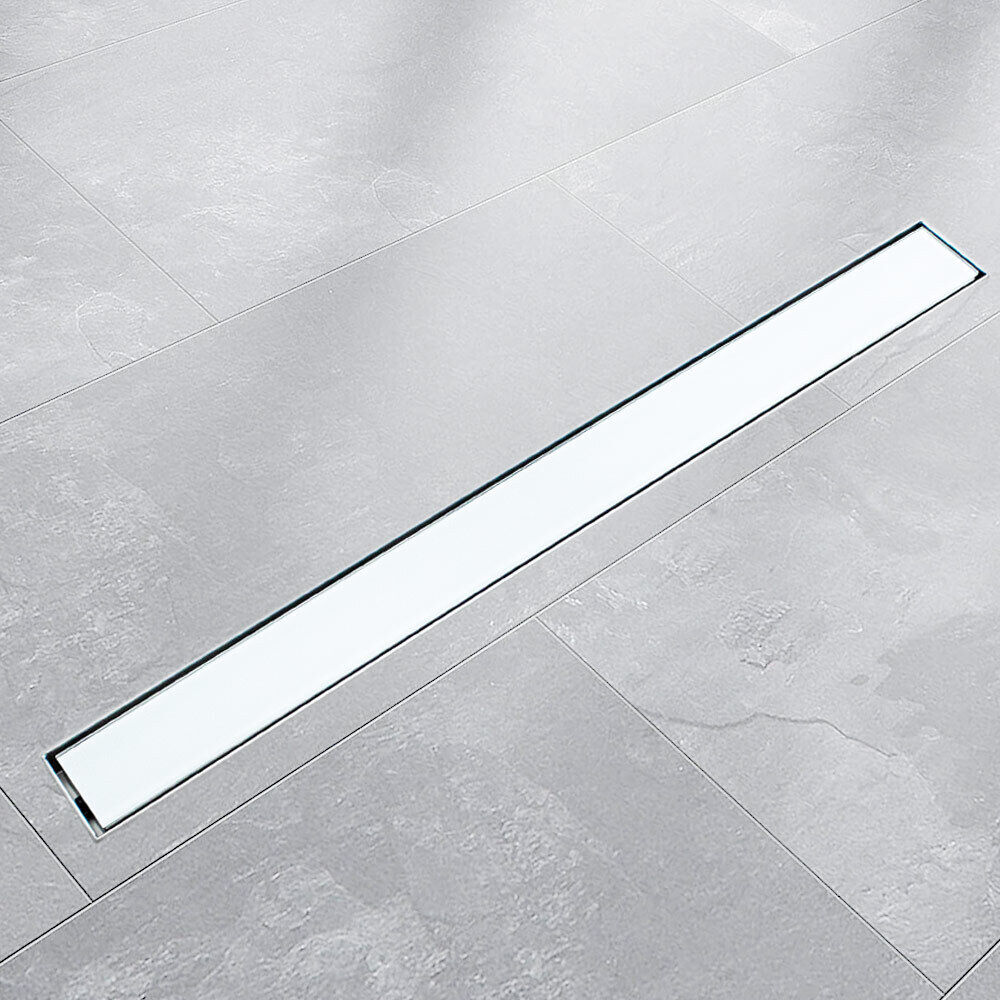70cm Edelstahl Duschrinnen Ablaufrinnen Bodenablauf Duschrinne Duschablauf Glas Weiß