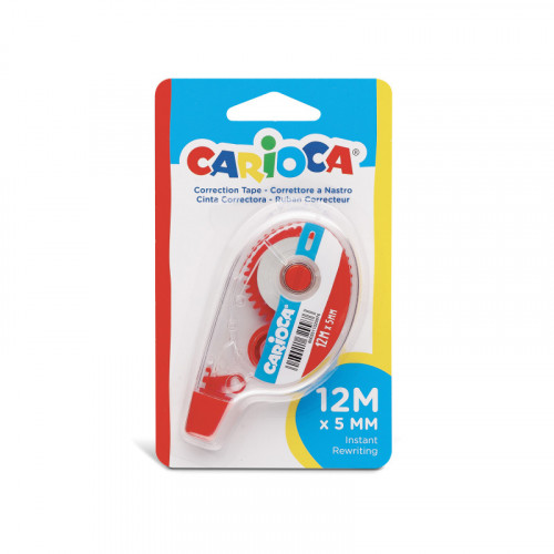 Carioca Korrekturband – Korrekturband, Deckend Und Sofort Überschreibbar. Perfekt Zum Ausradieren. Enthält 1 Korrekturband À 12 M × 5 Mm. Farbe Des Korrekturbands: Rot
