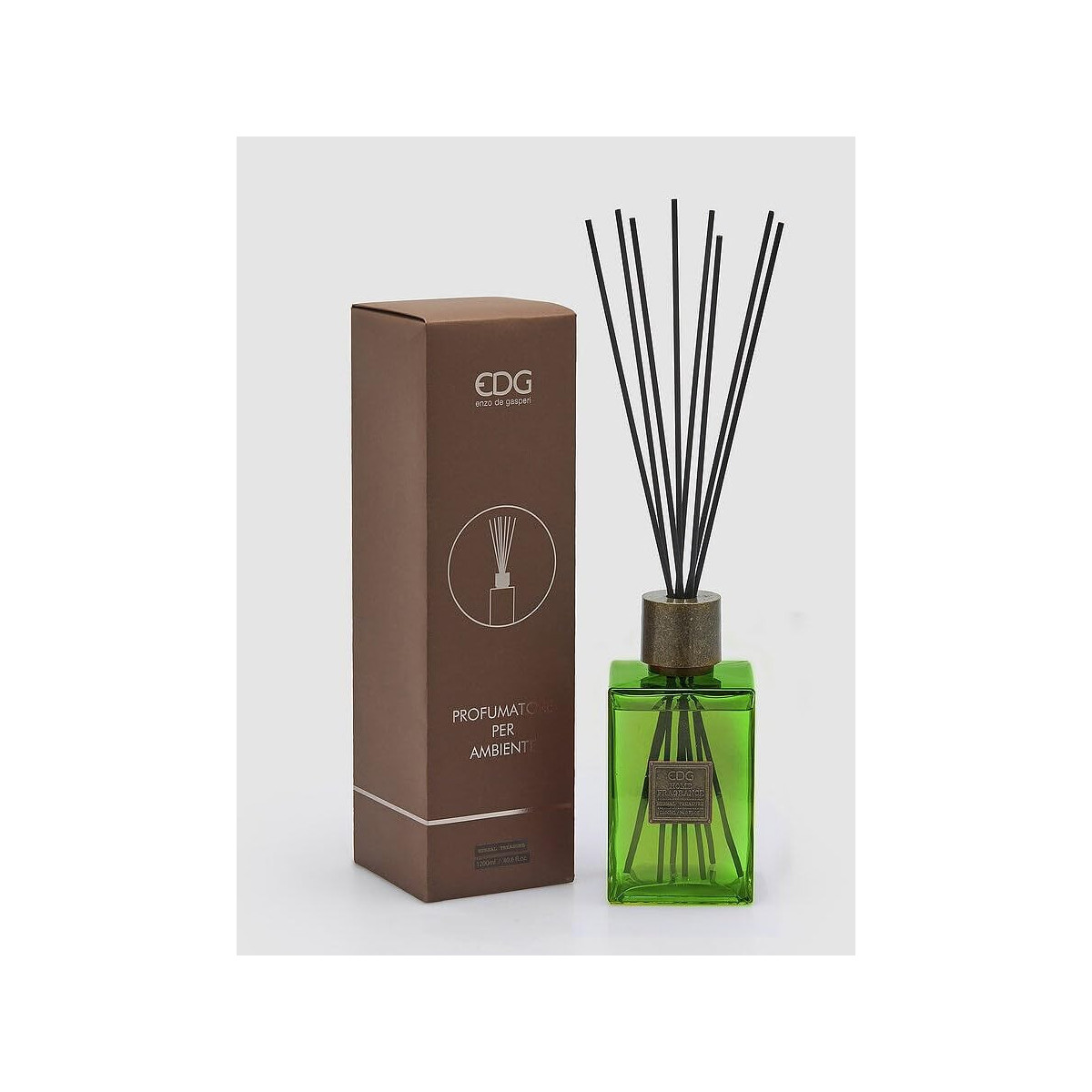 Edg Enzo De Gasperi Duftdiffuser Quadratische Flasche Herbal Treasure 1200 Ml H 22 Cm Mit Stäbchen Geschenkverpackung