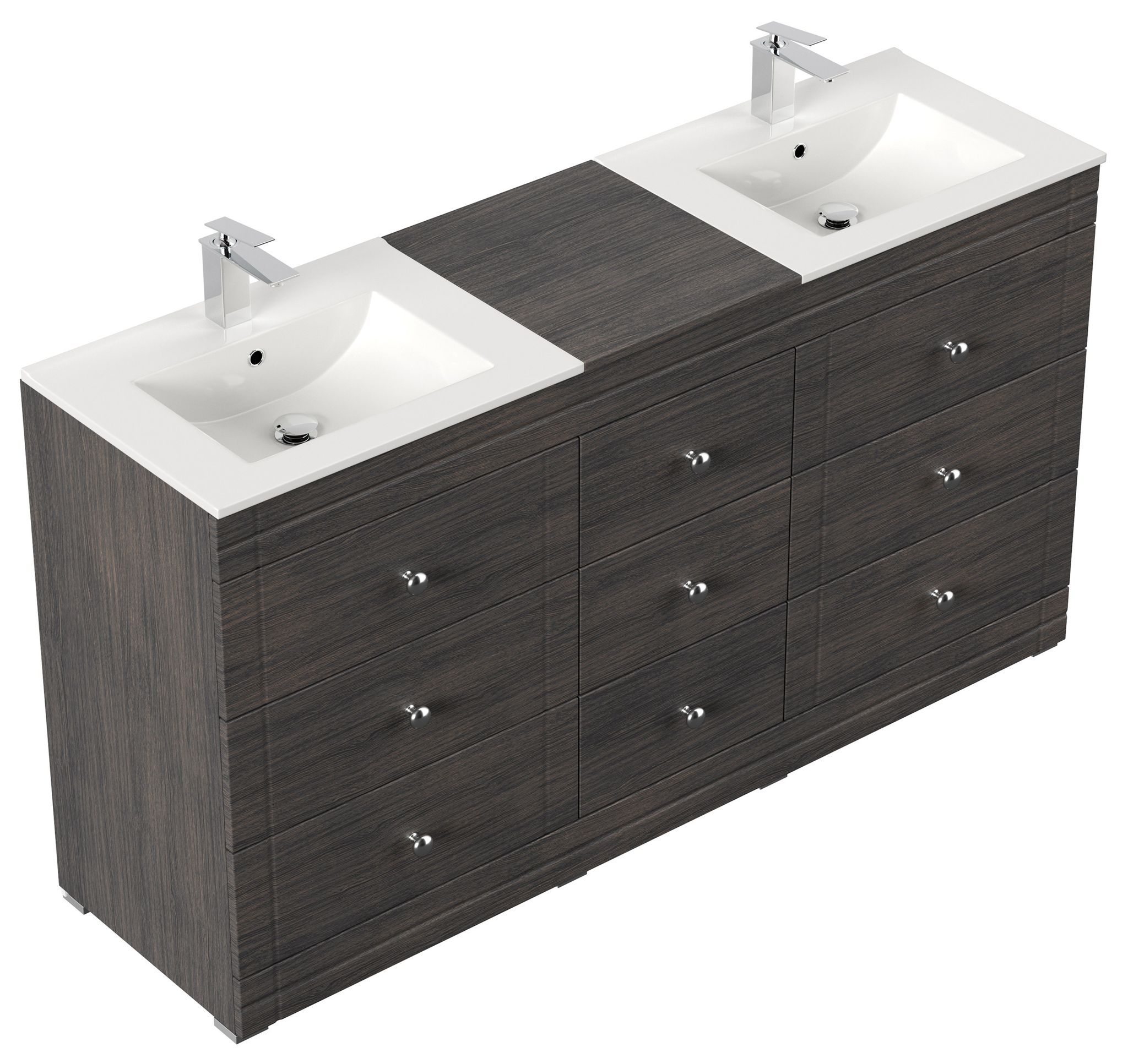 Stand Badmöbel Cosmo Klassik Softclose Anthrazit Gemasert