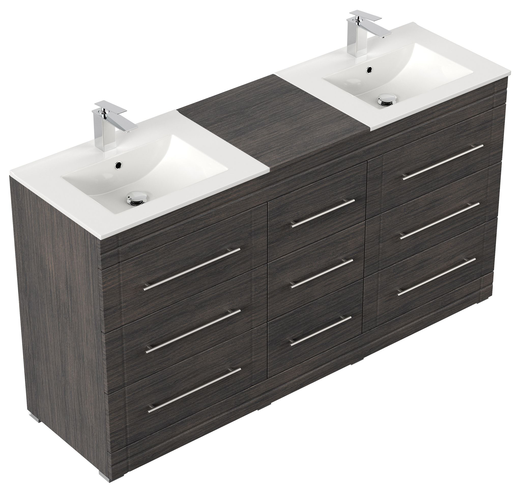 Stand Badmöbel Cosmo Modern Softclose Anthrazit Gemasert
