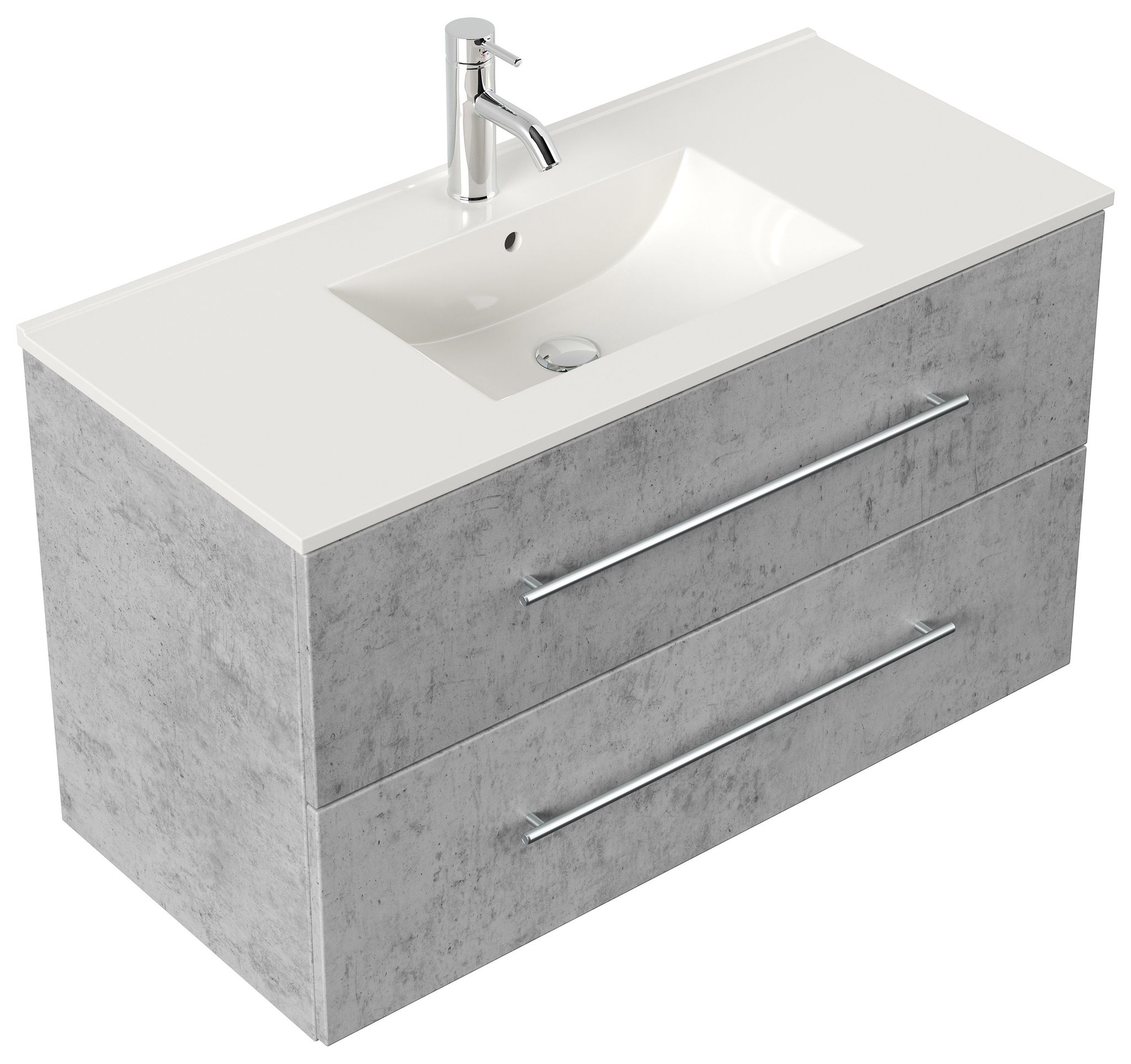Badmöbel Firenze 100 Softclose Beton