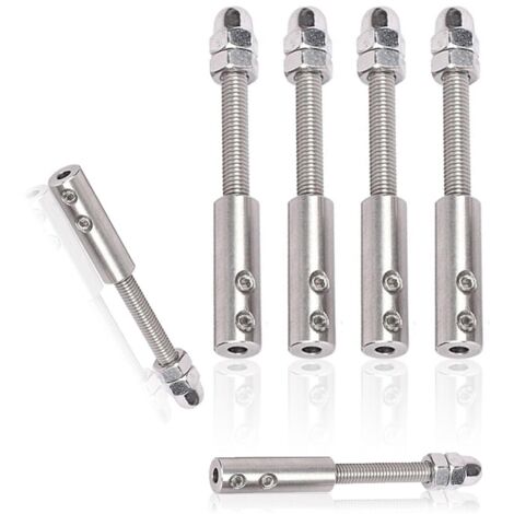 6-teiliger Edelstahl-kabelspanner Für 4-mm-edelstahlseile, Edelstahl-klemmschrauben, Zum Spannen Von Drahtseilen