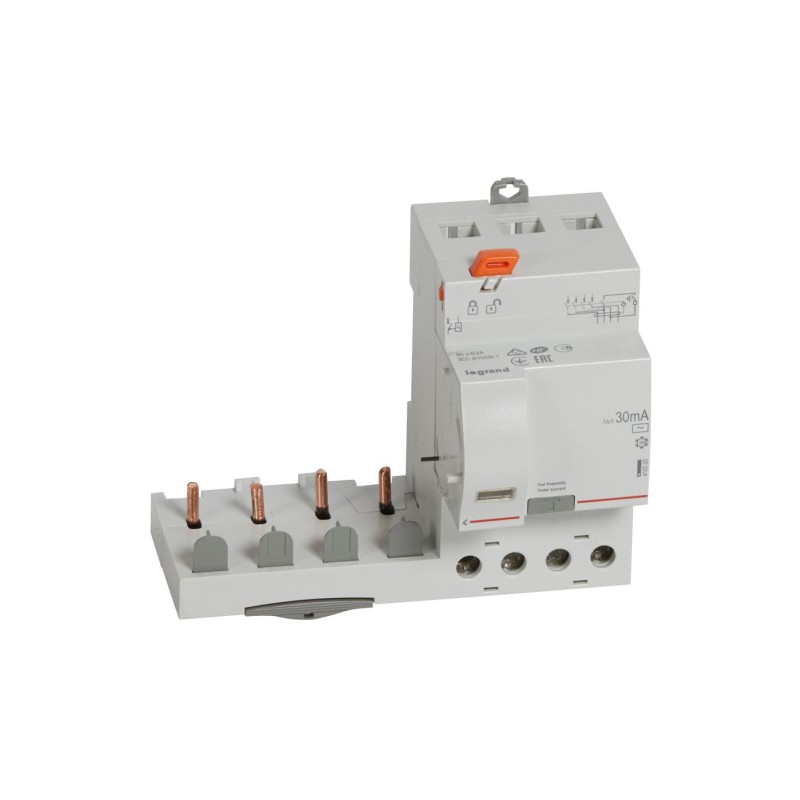 Legrand 410500 Dx³-fehlerstromschutzschalterblock Mit Schraubbefestigung Für 1-modul-/1-pol-leistungsschalter 4p 63 A