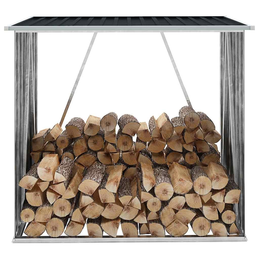 Brennholzlager Verzinkter Stahl 163 X 83 X 154 Cm Anthrazit Vidaxl
