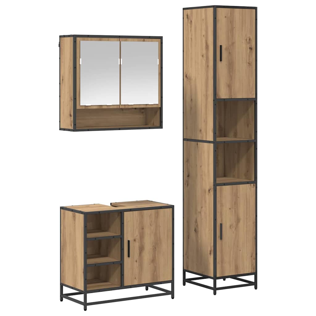 Badezimmermöbel-set 3 Stk. Artisan-eiche 35 X 37,5 X 188,5 Cm Vidaxl